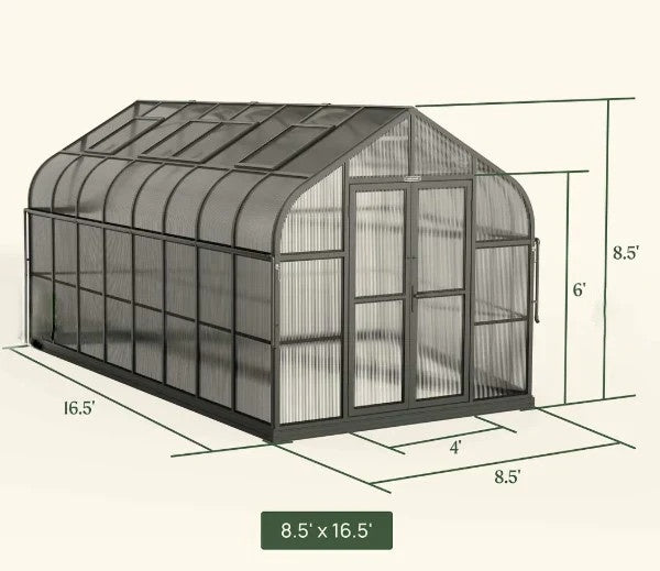 Complete hydroponic greenhouse kit ideal for indoor gardening, with efficient water circulation and growth conditions